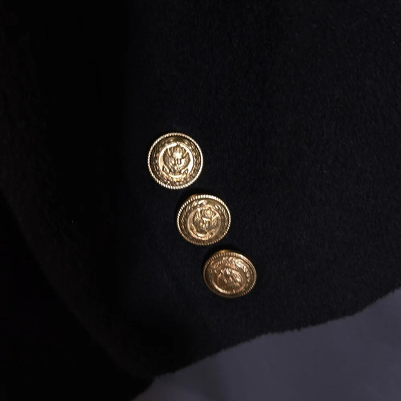 Vintage Leslie Fay Coat of Arms Blazer Size 16 Wool Cashmere Blend Goth Preppy - Picture 9 of 9